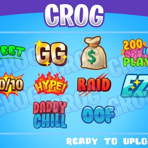 10x Bold Text Emotes | yeet | GG | Dollar | 10/10 | hype | raid | ez | daddy chill | oof