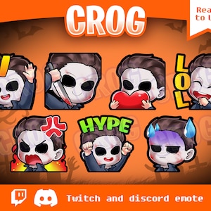Twitch Emote | 7x Cute Horror Twitch Emotes Package | Michael Myers Emote | horror emote | DBD emote