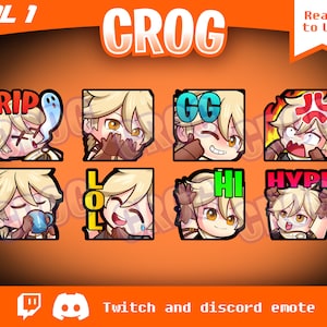 Twitch Emote | Pakiet 8x Genshin Impact Aether Emotes