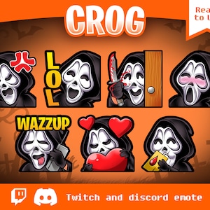 Emotka Twitch | Pakiet 7 uroczych emotek Horror Twitch | Emotka Krzyczącego Ducha | Emotka Horror | Emotka DBD