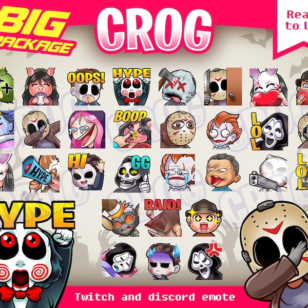 Émote Twitch | mix BIG PACKAGE Emote d'horreur mignonne | dbd emote