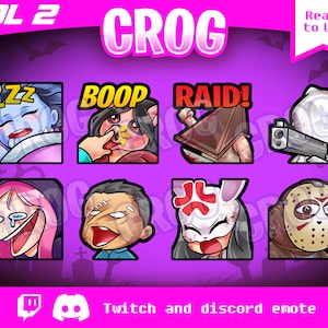 Twitch Emote | 7x Cute Horror Dead by Daylight Emotes Package | Huntress Emote | horror emote | DBD emote