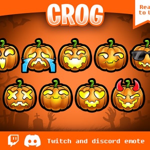 Emote Twitch / Pacchetto 9x Emote Twitch Horror carini / Emote Zucca / Emote Halloween