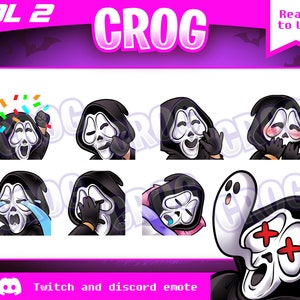 Twitch Emote | Volume 2 | 8x Cute Horror Twitch Emotes Package | scream ghost Emote | horror emote | DBD emote