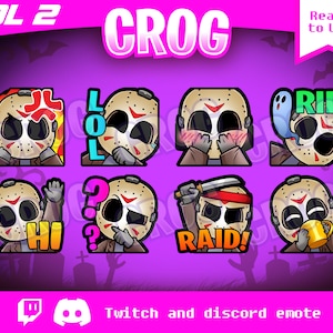 Emotka Twitch | Tom 2 | 8x Pakiet uroczych emotek Horror Twitch | Emotka Jasona | emotka horroru | emotka DBD