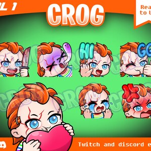 Chucky Emote | 7x Cute Horror Twitch Emotes Package | DBD emote | Cute emote