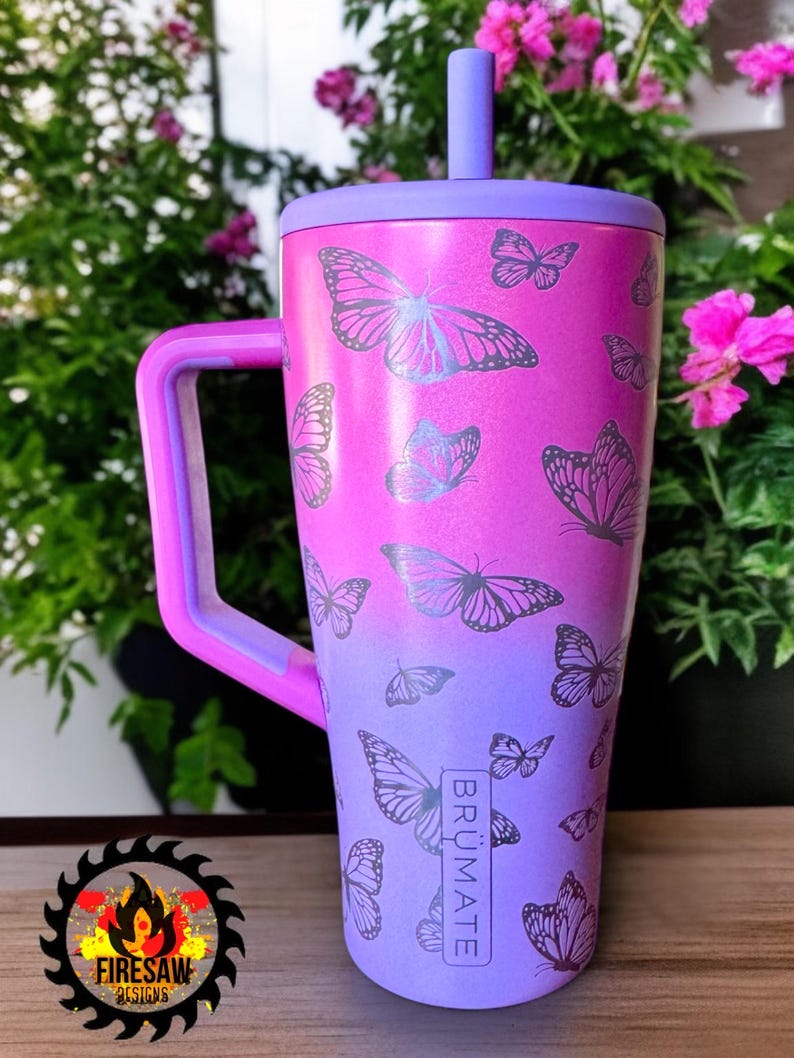 Laser Engraved Butterfly Brumate Era Tumbler – Customizable Insulated ...