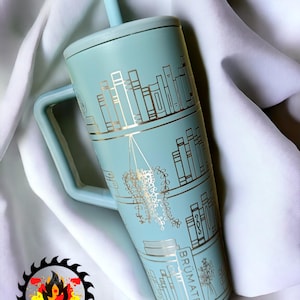 Brumate 30 of 40oz tijdperk beker - boekenliefhebber boekenplank hangende plant vetplant minnaar ontwerp volledige wrap permanent lasergegraveerd