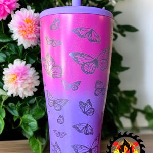 Laser Engraved Butterfly BruMate Era Tumbler: Stainless Steel Drinkware