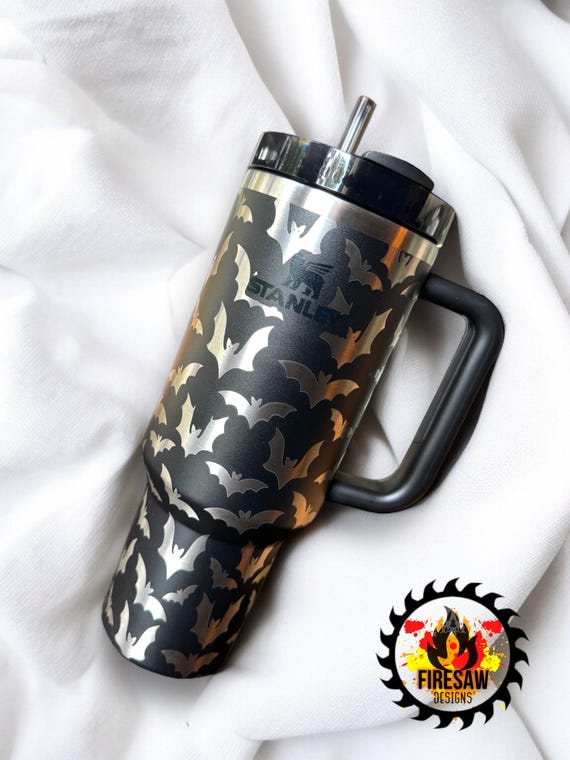Stanley Travel Quencher: Halloween Spooky Bat Laser Engraved