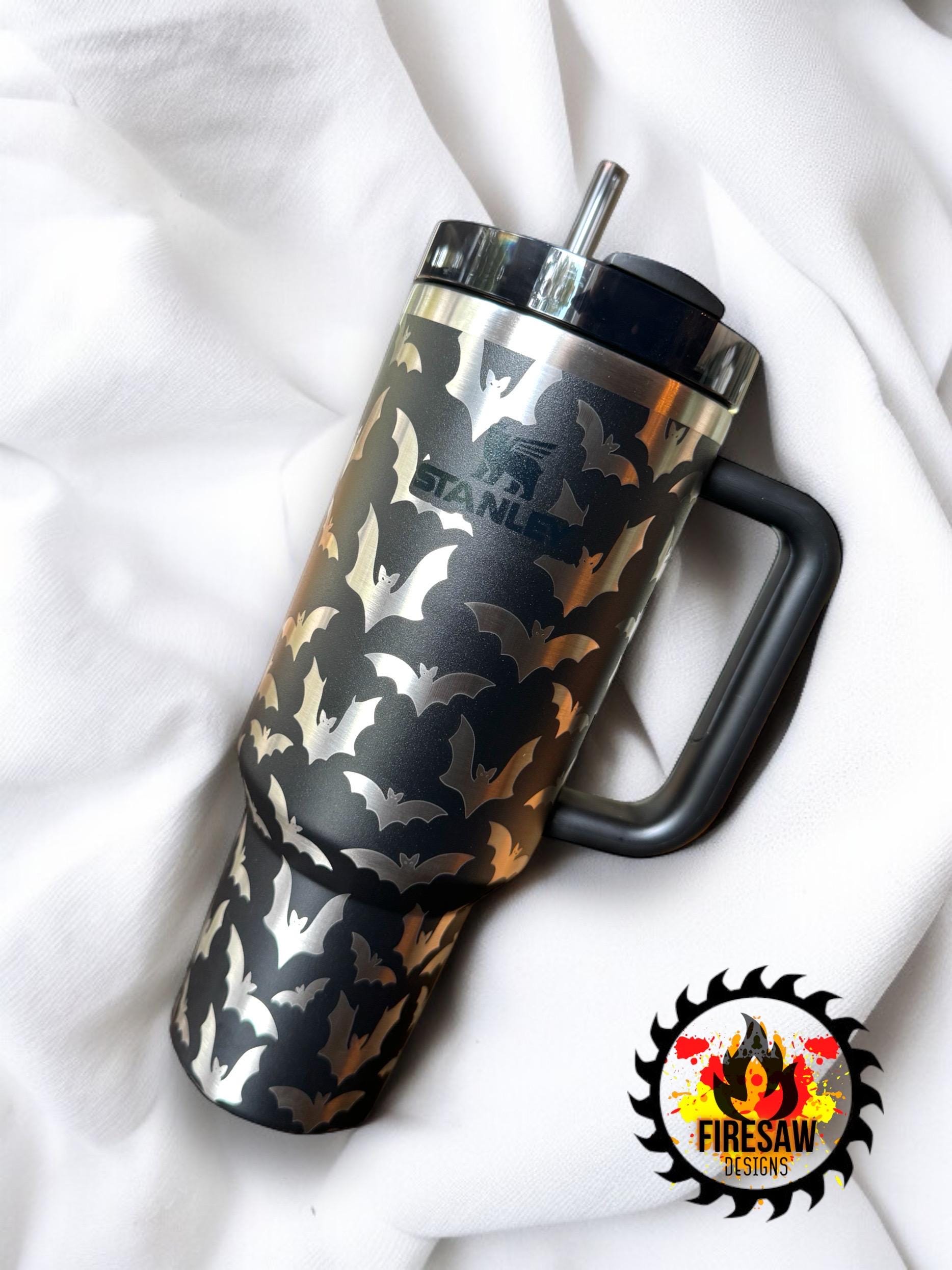 Stanley Travel Quencher: Halloween Spooky Bat Laser Engraved