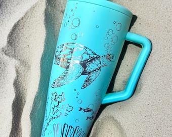 Brumate 30 or 40oz Era Tumbler - Sea Turtle Ocean Scene - Full Wrap Permanently Laser Engraved