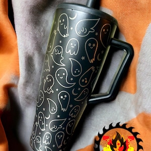 Brumate 30oz or 40oz Era Tumbler with Handle -Cute Ghosts - Spooky - Halloween - Full Wrap Permanently Laser Engraved