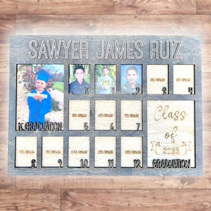 Kindergarten Graduation to Graduation School Years Frame for Standard Wallet Size K-12 & 5x7 Grad pics 16x20, School Picture Memory Keeper