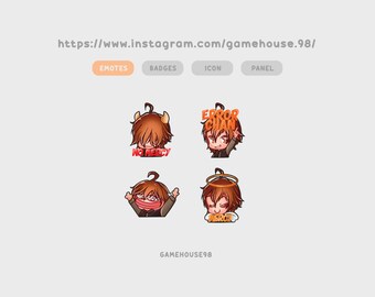 Twitch Emotes Chibi boy, Twitch Emote Pack Kawaii