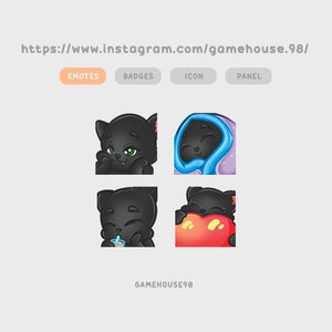Twitch Emotes Black Cat, Twitch Emote Pack Kawaii
