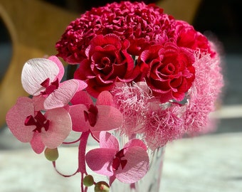 Realistic Flower Bouquet | Artificial flower arrangements home decor | Floral Arrangements for Bride, Prom, Wedding, Gifts | Paper Flowers