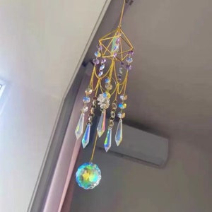 Crystal Sun Collector, Wind Chime, Glass Prism, Wind Chime, Teardrops, Rainbow Maker, Pendant, Ornament.