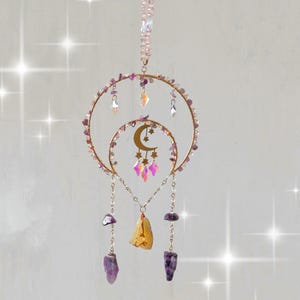 Crystal Suncatcher Sun Catching Ornament,Window Decor, Window Hanging Wind Chime,Gemstone Prism Ball Rainbow