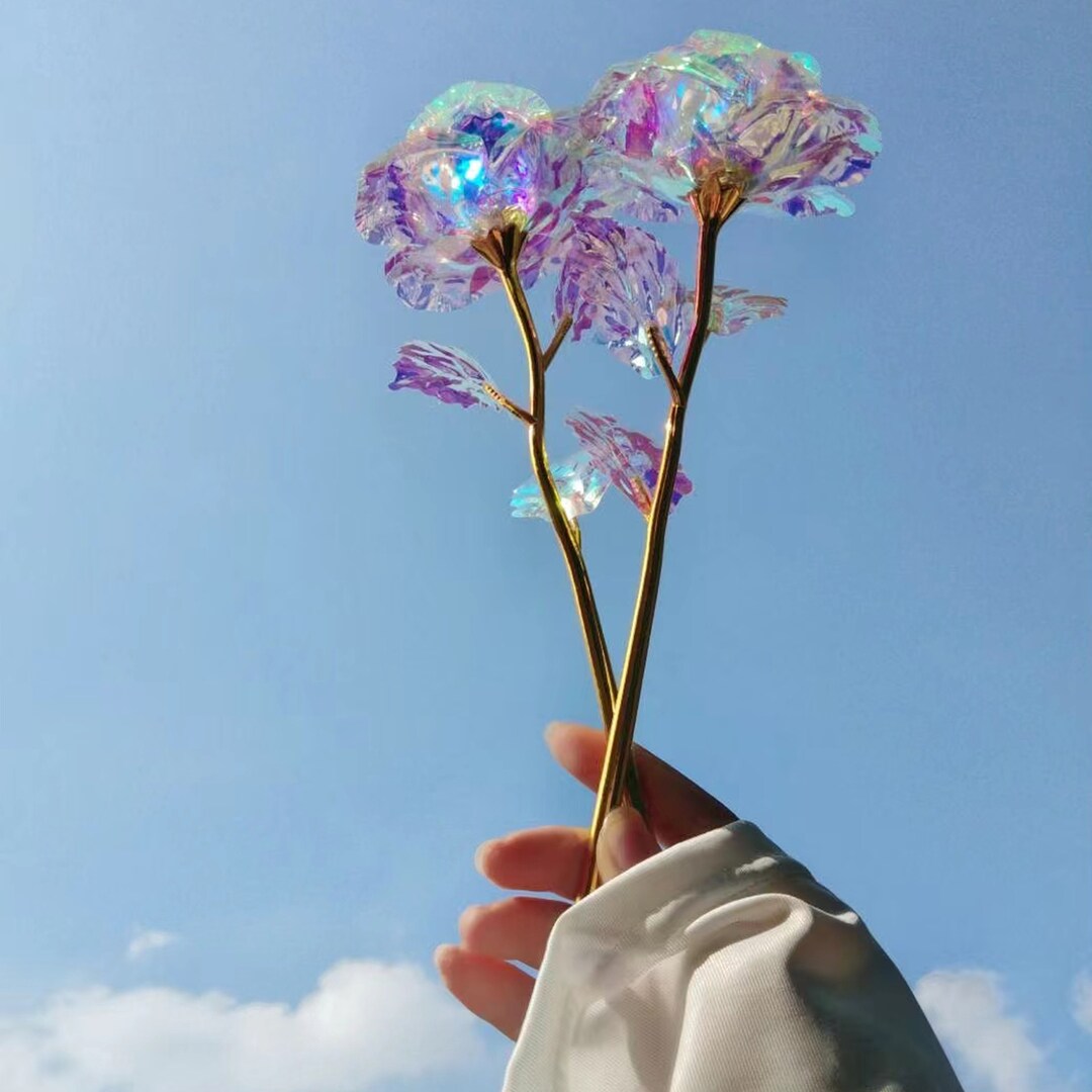 Artificial Crystal Rose Flowers Unique Graduation Gifts Colorful ...