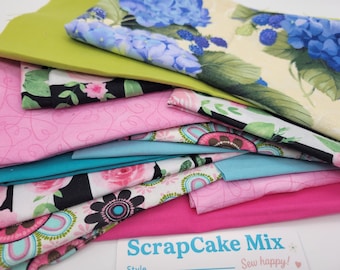 ScrapCake Mix / Pre-Shrunk Cotton Fabric Scraps - Ready to Use! Sold by weight