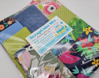 Floral Festival Fabric Scraps Bundle – Bright Pink & Navy Quilting Cotton Pack Last Remnants! Pre-Shrunk/