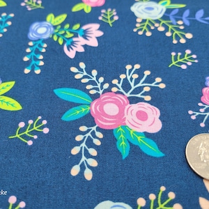 Blossom Garden Floral Cotton Fabric – Pre-Cut by 1/2, or 1/4yard. Limited Quantity!