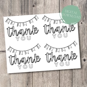 Danke druckbare Postkarte zum Ausmalen | Kinder Ausmal Postkarten | Danke-Karte | Digitaler Download