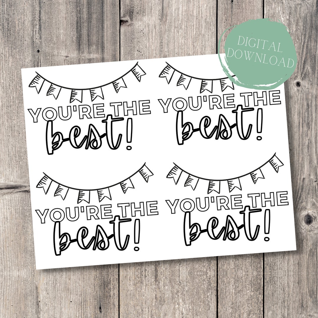 You're the Best Printable Postcard to Color | Child's Coloring Postcard ...