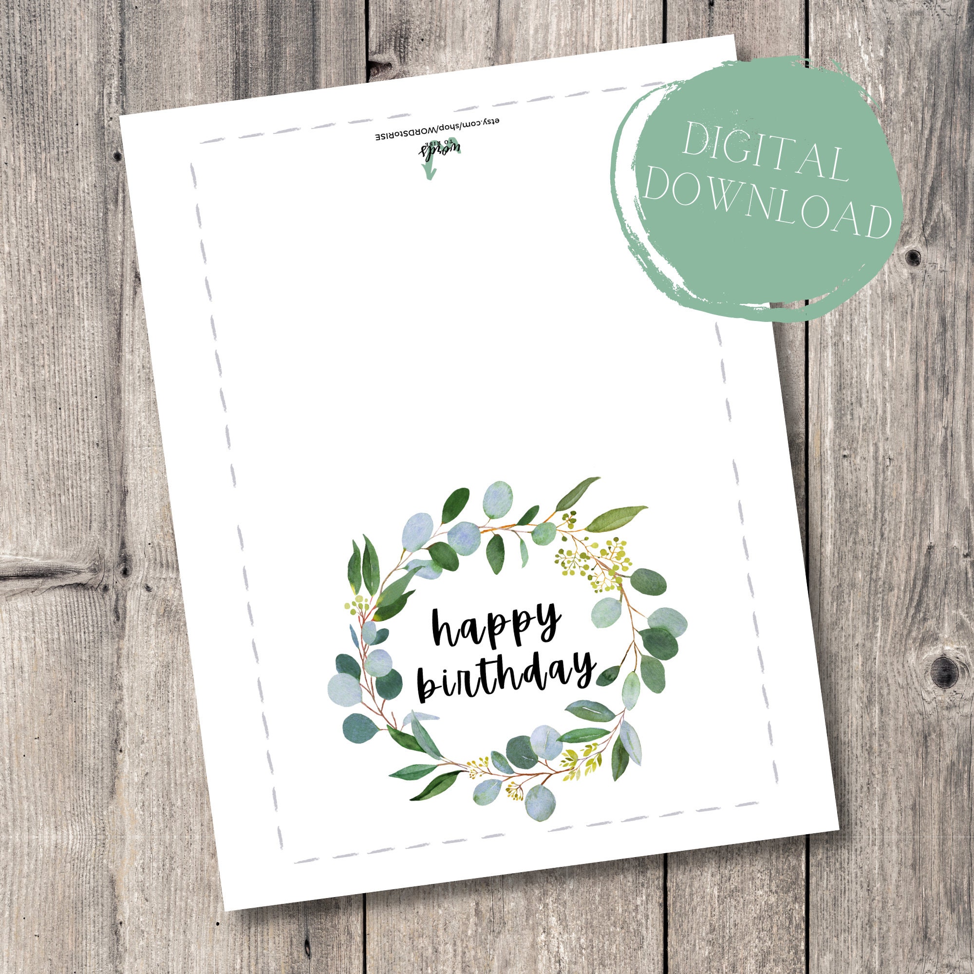 Happy Birthday Printable Card Birthday Gift Tag Birthday Card Digital ...
