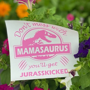 Don’t Mess With Mamasaurus/Nanasaurus/Papasaurus/Daddysaurus/Auntiesaurus/Unclesaurus/Family/Vinyl Decal for Car/Laptop/Tumbler/Mug/Window