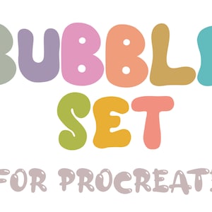 Set di pennelli per alfabeto a bolle per procreate / Francobolli Funky Procreate / 26 pennelli alfabeto per Procreate
