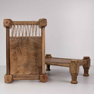 Handcrafted Miniature Indian Cot - Versatile Table Decor, Doll Bed, Desktop Decor, and Serving Tray - Elegant Unique Gift