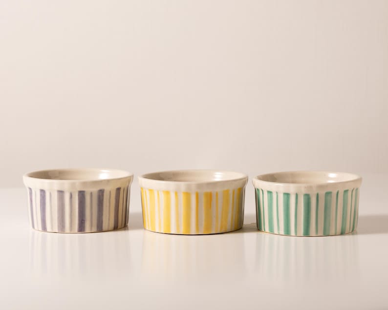 Ceramic Ramekin Bowls Set of 3 | Dessert & Dip Ramekins | Sauce Bowls ...