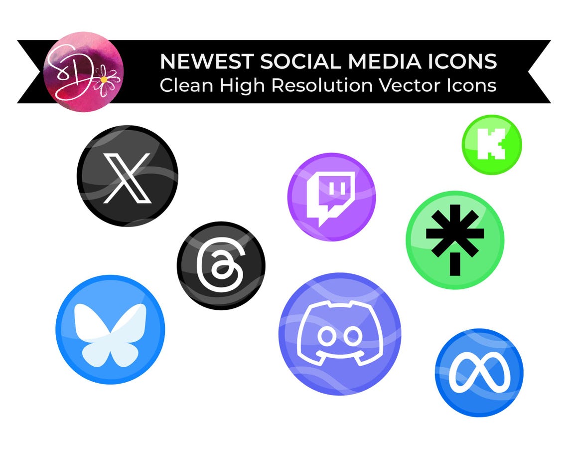 Social Media Icon Pack: 216 Web Logo Icons (SVG, PNG, PDF) Most Popular ...
