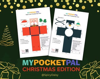 Christmas Paper Craft | Xmas Printable DIY | 3D Cube Activity, Coloring Pages (Digital Download)