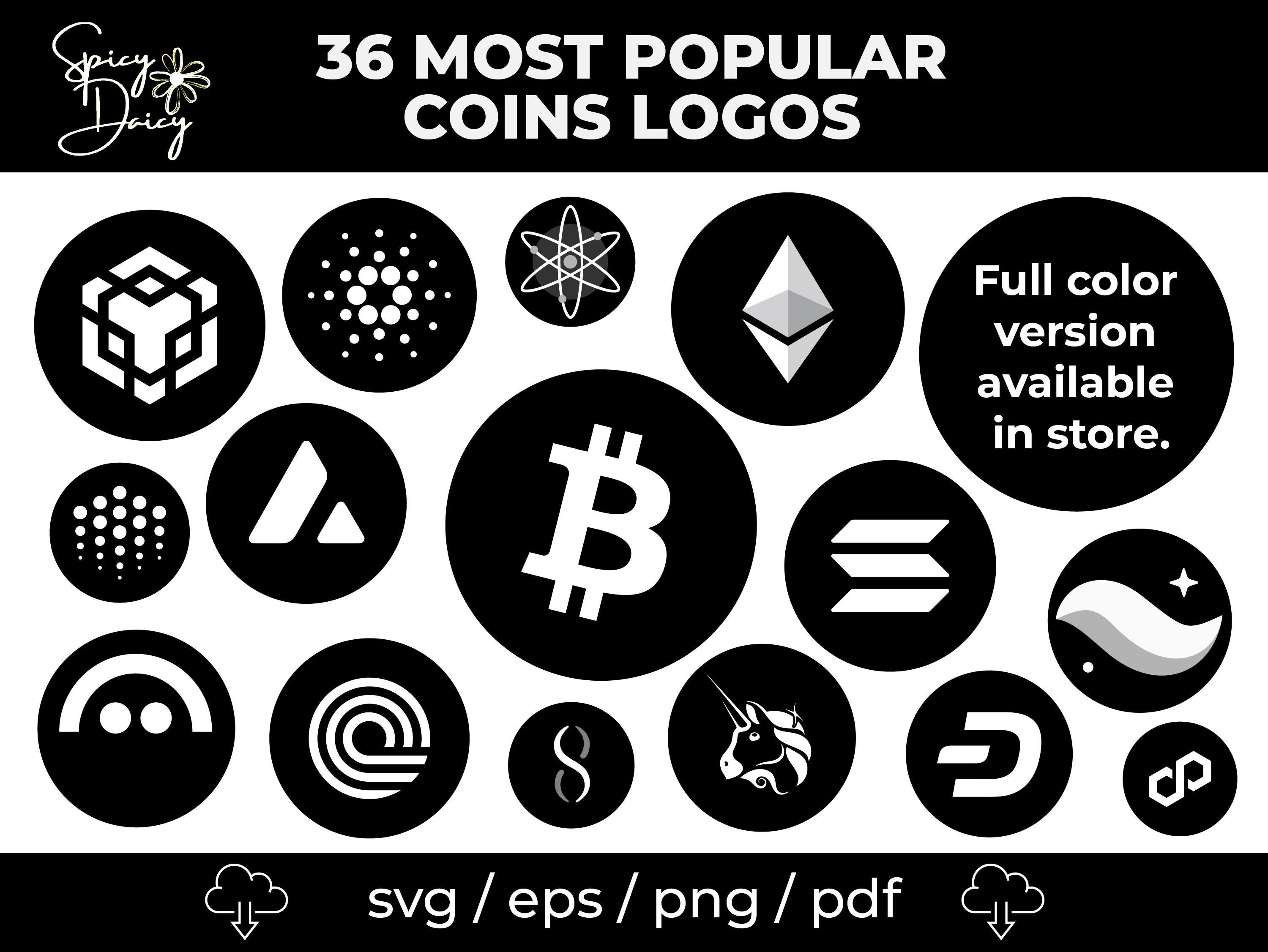 2024 Crypto Logos Pack – 36 Black Coin Icons (digital Download) - Etsy