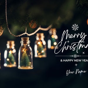 Digitale Weihnachtskarte, Canva Digitale Weihnachtsgrüße, Digitaler Download, Last-Minute-Karte, Frohes neues Jahr, herunterladbare Weihnachtskarte
