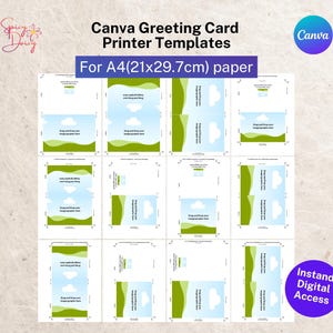 Grußkarte Canva bearbeitbare Vorlagen - Druck auf A4-Brief. 15 x 18 cm große Karte, 4 x 6 Zoll, 12 cm