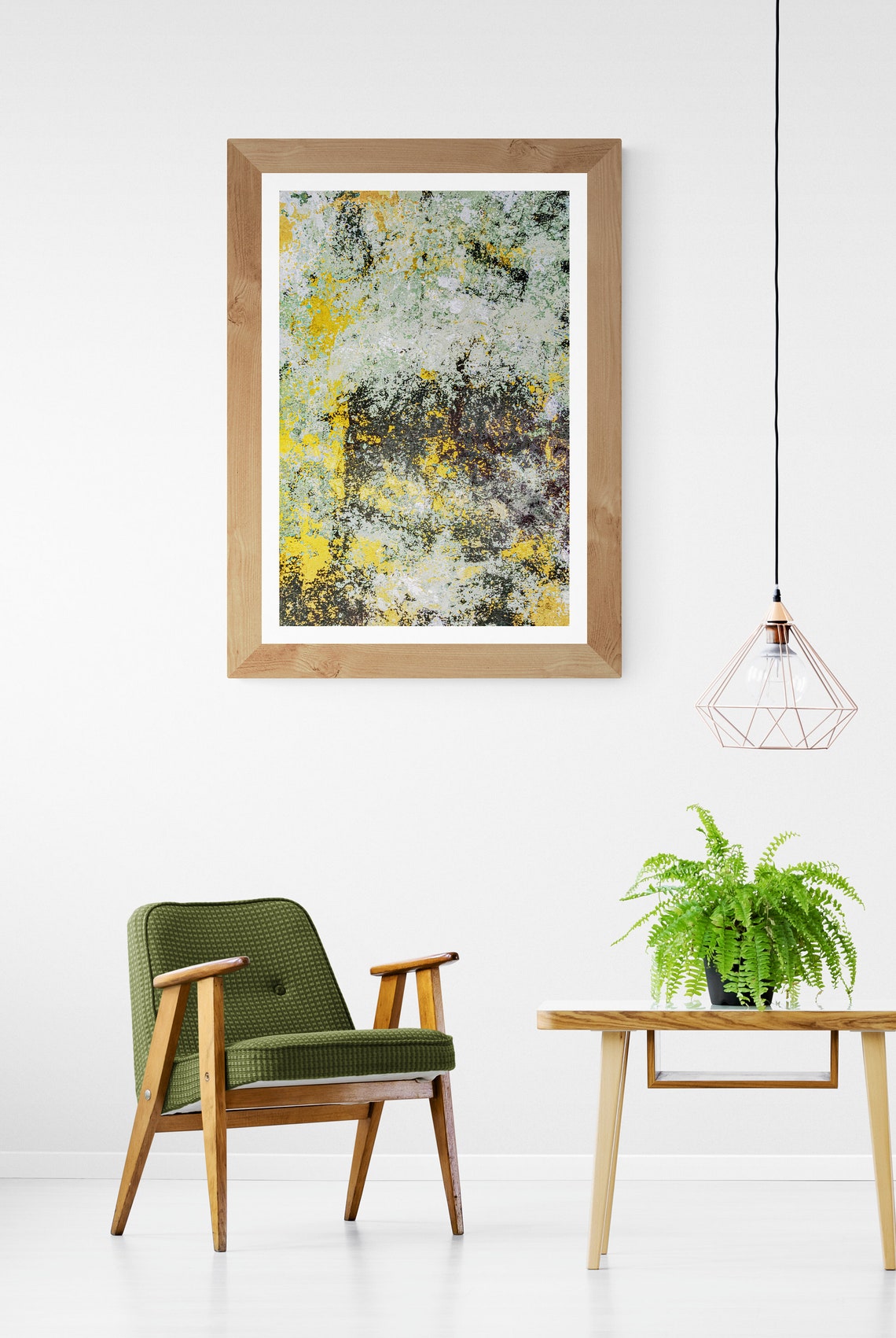 Contemporary art green and gold Abstract art Printable Etsy