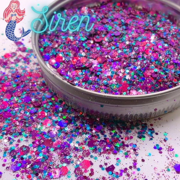 Dark Iridescent Turquoise Purple Scale Siren Mermaid