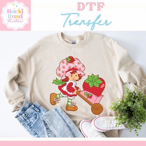 Berry Wheel Barrow DTF Transfer | Made in 80s | Ready to Apply | Gift for Her | Retro 80s Cartoon | Cute Strawberry Doll | Trendy Apparel