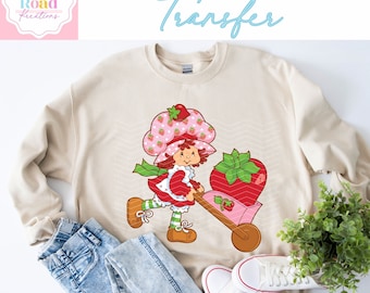 Berry Wheel Barrow DTF Transfer | Made in 80s | Ready to Apply | Gift for Her | Retro 80s Cartoon | Cute Strawberry Doll | Trendy Apparel