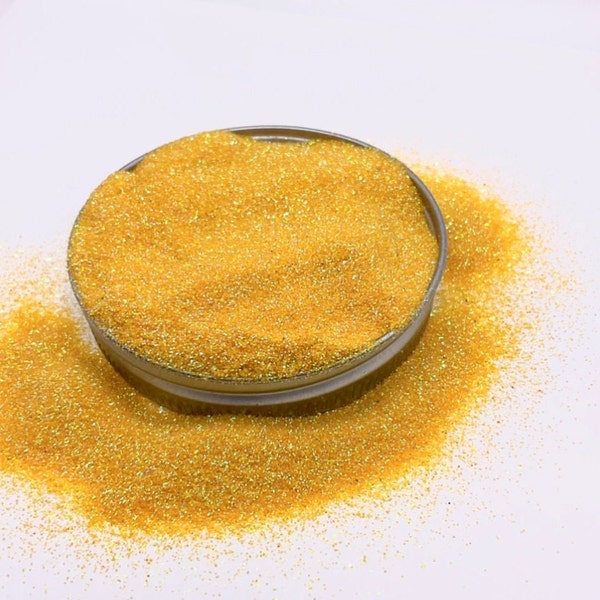 SUN BURST | Yellow Fine Iridescent Polyester Glitter in bag for tumblers, snow globes, resin art, body makeup and nail art, eco friendly