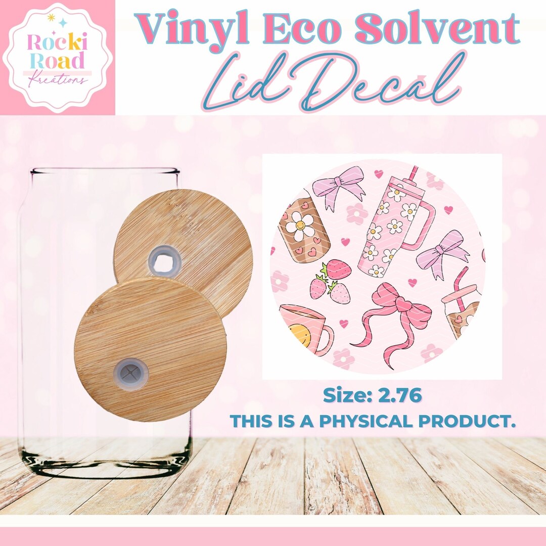 Lid Sticker Girly Things Lid Decal (0115) | 16oz Libbey Glass Can Bamboo Lid | Lid ...