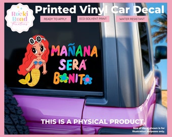 Karol Sirenita Car Window Decal |Permanent Adhesive Truck Window Decal | TQG Sticker| Permanent Vinyl Sticker | Mañana Sera Bonito