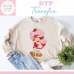 Fruity Berry & Cat  DTF Transfer | Made in 80s | Ready to Apply | Gift for Her | Retro 80s Cartoon | Cute Strawberry Doll | Trendy Apparel