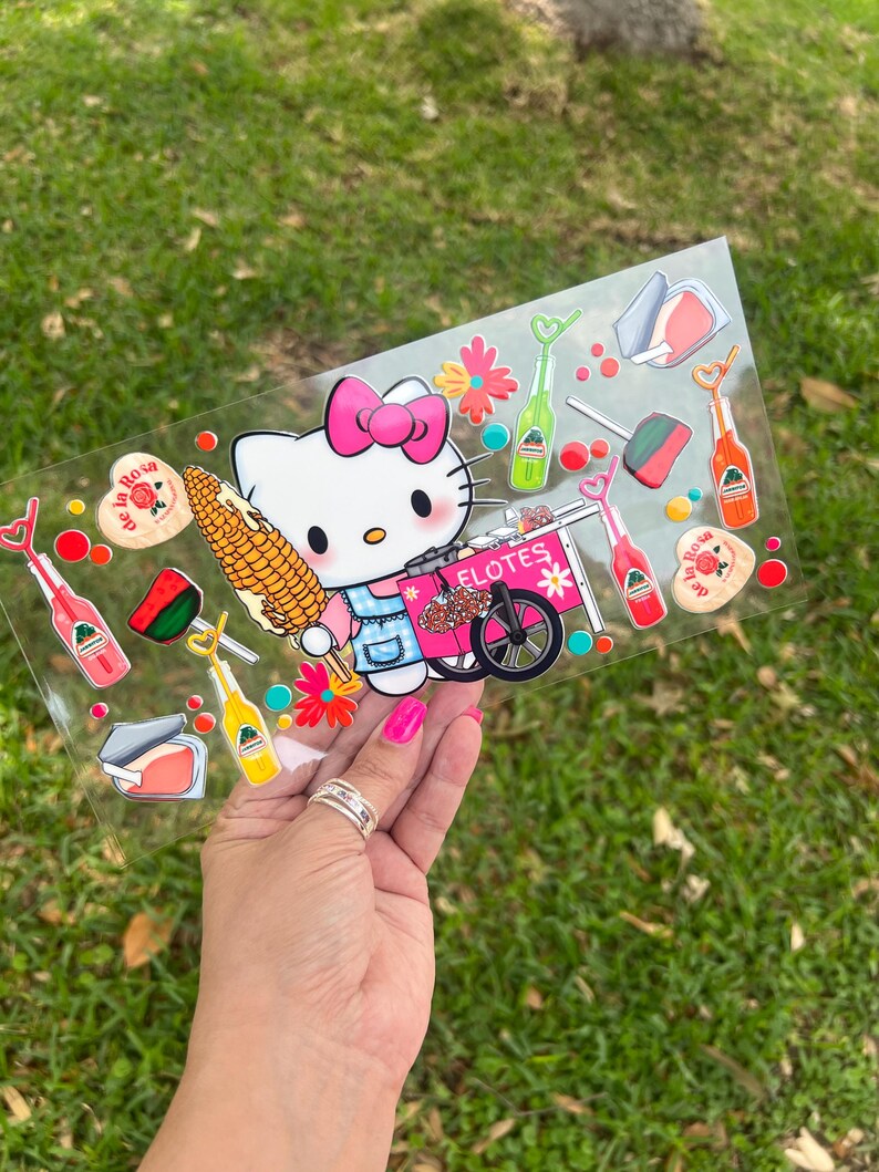 Elote Corn Cutie 654 UV Dtf Cup Wrap 16oz. Glass DIY Crafts Mexican Snacks Anojitos Paletas