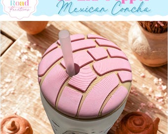 Mexican Concha Conchita Lid Topper 3D Printed for glass cup lids for use at home or office drinks gifts for her