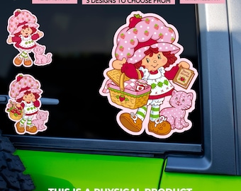 Berry Strawberry Car Window Decal | Permanent Adhesive Truck Window Decal | Retro 80s Dolls Cartoon | New Car Driver Sticker | Trendy Gift